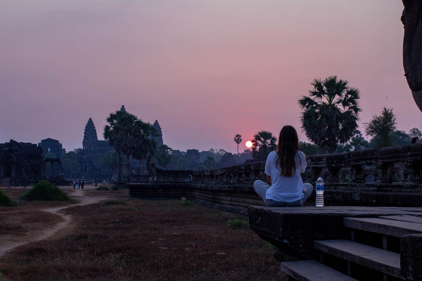 Un atardecer en el templo de Angkor Wat, en el complejo de Angkor.