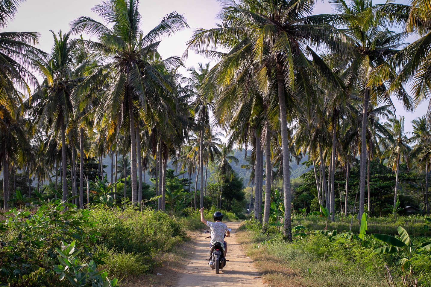 Viajando en moto en Lombok